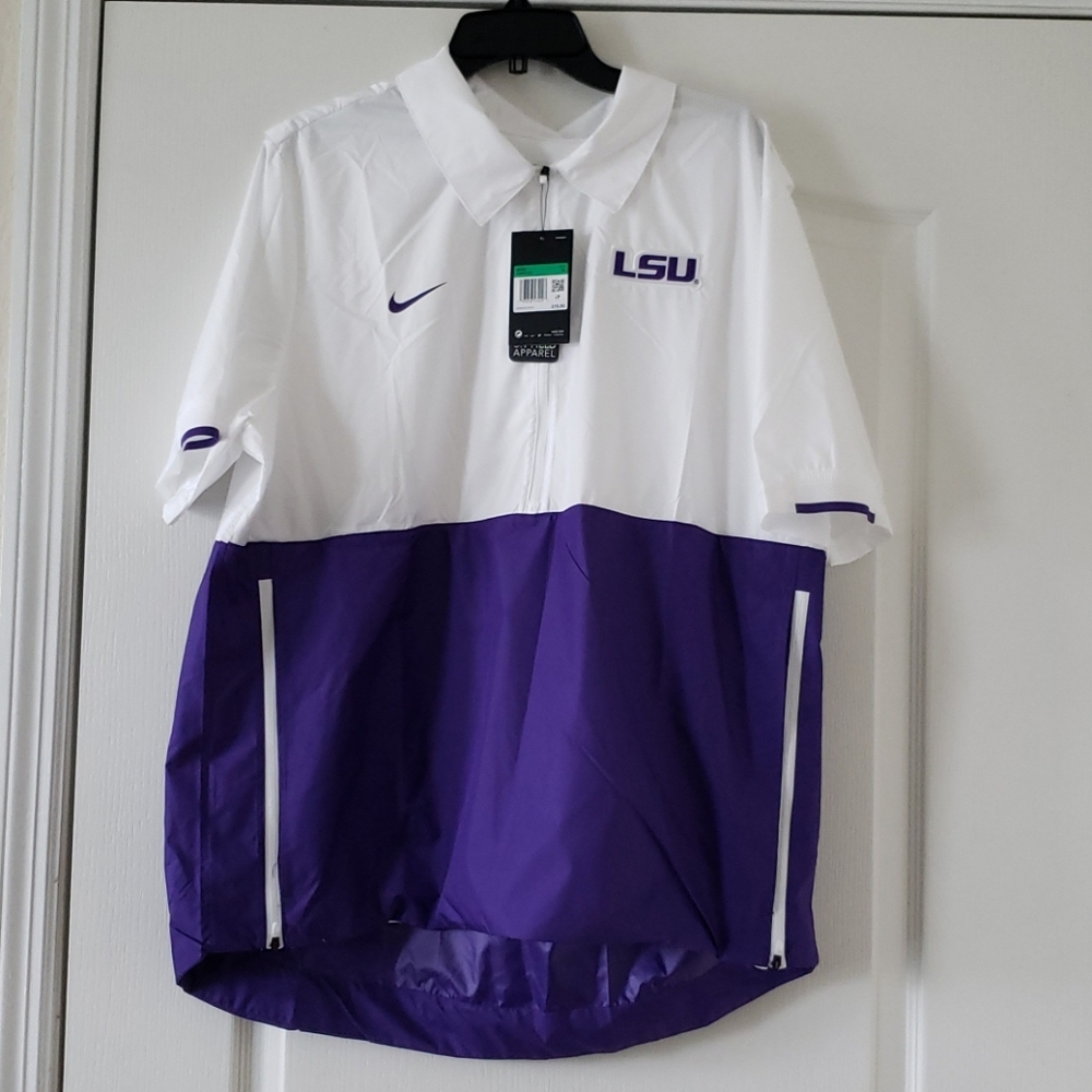 LSU Nike Men's Lightweight Coach Short Sleeve Jack